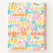Snoopy Pastel Text Pattern Notizblock (Rückseite)