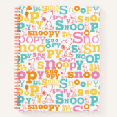 Snoopy Pastel Text Pattern Notizblock (Vorderseite)