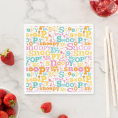 Snoopy Pastel Text Pattern Serviette (Beispiel)