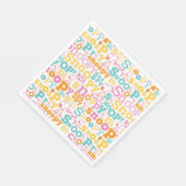 Snoopy Pastel Text Pattern Serviette (Ecke)