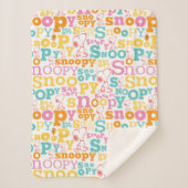 Snoopy Pastel Text Pattern Sherpadecke (Vorderseite)