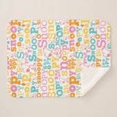Snoopy Pastel Text Pattern Sherpadecke (Vorderseite (Horizontal))