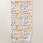 Snoopy Pastel Text Pattern Strandtuch (Vorderseite)