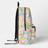 Snoopy Pastel Textmuster Bedruckter Rucksack (Links)