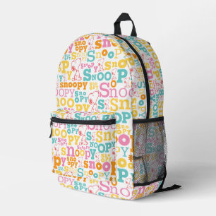 Snoopy Pastel Textmuster Bedruckter Rucksack