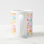 Snoopy Pastel Textmuster Jumbo-Tasse (Rückseite)
