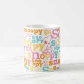 Snoopy Pastel Textmuster Kaffeetasse (Mittel)