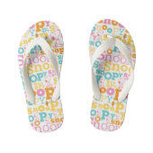 Snoopy Pastel Textmuster Kinderbadesandalen (Fußbett)