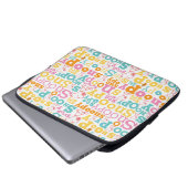 Snoopy Pastel Textmuster Laptopschutzhülle (Vorne Knopf)