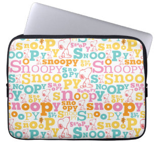 Snoopy Pastel Textmuster Laptopschutzhülle
