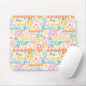 Snoopy Pastel Textmuster Mousepad (Mit Mouse)