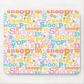 Snoopy Pastel Textmuster Mousepad (Vorne)