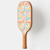 Snoopy Pastel Textmuster Pickleball Schläger (Links)