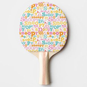 Snoopy Pastel Textmuster Tischtennis Schläger