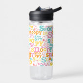 Snoopy Pastel Textmuster Trinkflasche (Links)