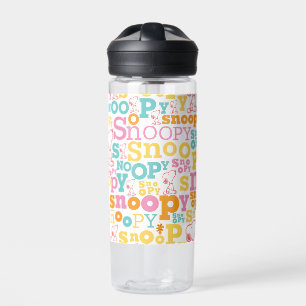 Snoopy Pastel Textmuster Trinkflasche