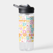 Snoopy Pastel Textmuster Trinkflasche (Rechts)