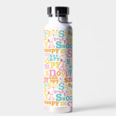 Snoopy Pastel Textmuster Trinkflasche (Links)