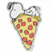 Snoopy Pizza Träume Aufkleber (Vorderseite)