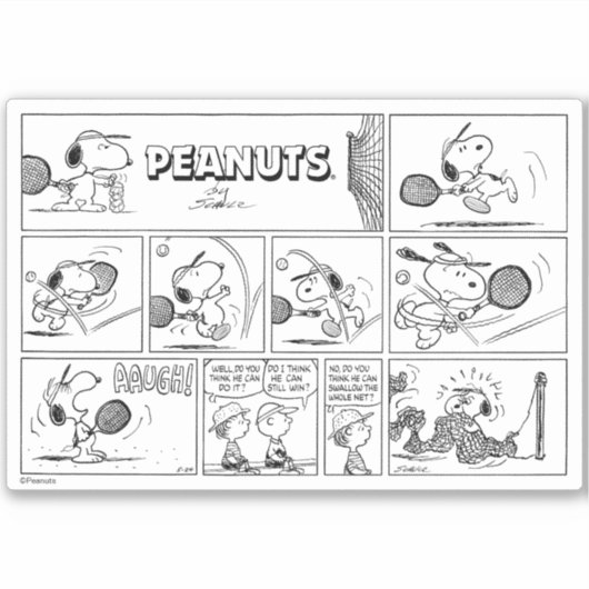 Snoopy Plays Tennis Aufkleber (Vorderseite)