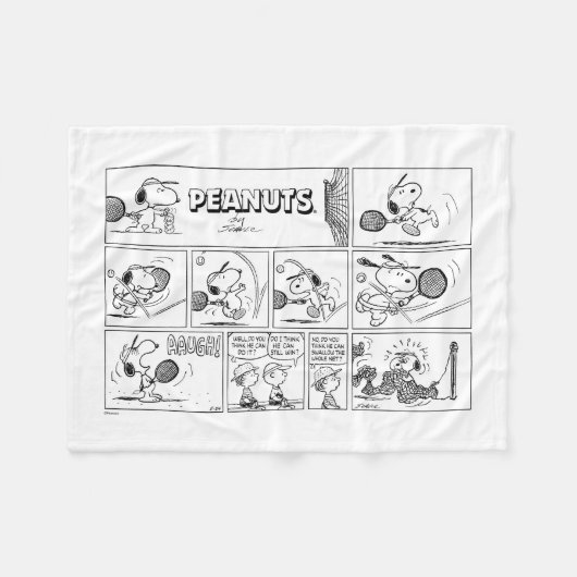 Snoopy Plays Tennis Fleecedecke (Vorderseite (Horizontal))