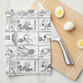 Snoopy Plays Tennis Geschirrtuch (Viertel Falte)