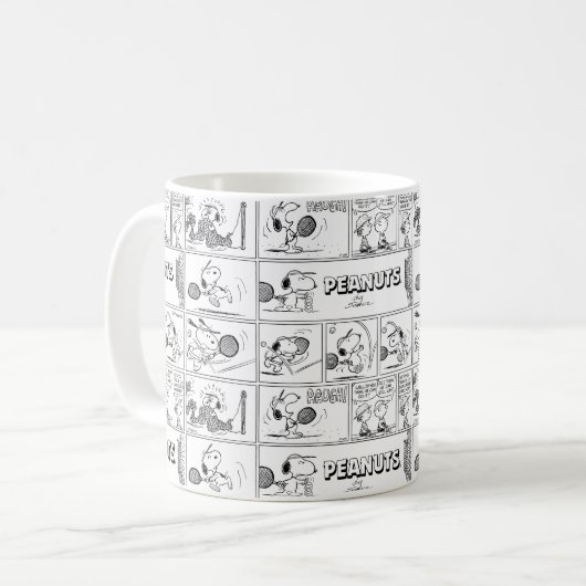 Snoopy Plays Tennis Kaffeetasse (Vorderseite Links)