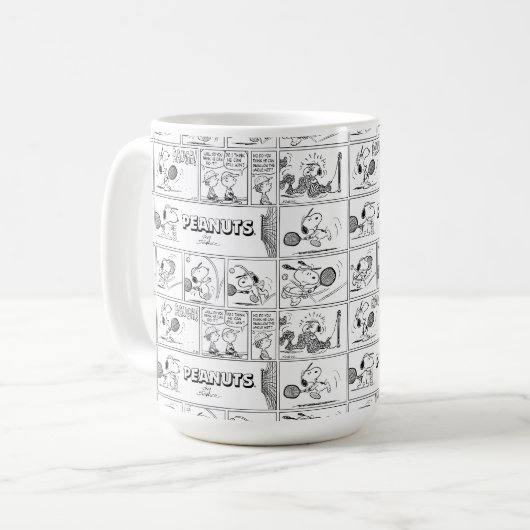 Snoopy Plays Tennis Kaffeetasse (Vorderseite Links)