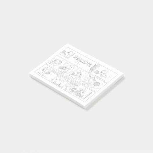 Snoopy Plays Tennis Post-it Klebezettel (angewinkelt)