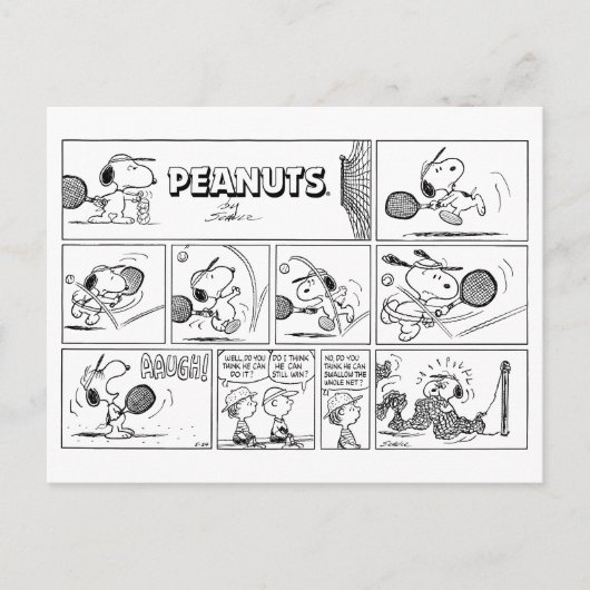Snoopy Plays Tennis Postkarte (Vorderseite)