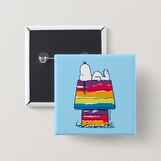 Snoopy | Rainbow Dog House Button (Vorne & Hinten)