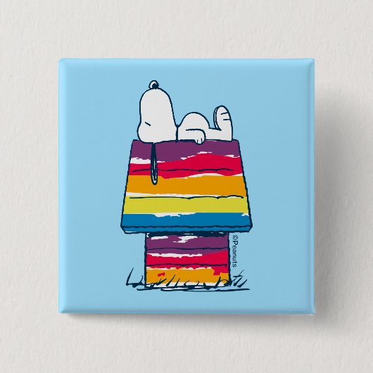 Snoopy | Rainbow Dog House Button (Vorderseite)