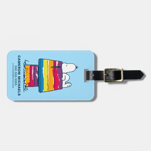 Snoopy | Rainbow Dog House Gepäckanhänger (Vorderseite horizontal)