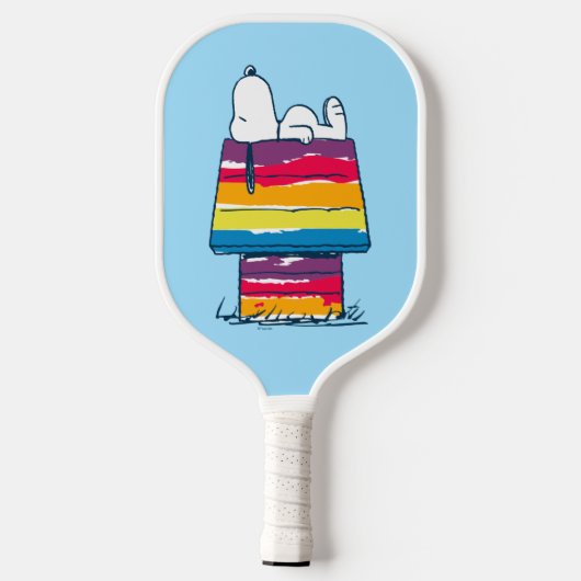 Snoopy | Rainbow Dog House Pickleball Schläger (Rückseite)