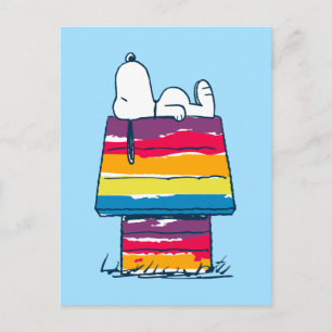 Snoopy   Rainbow Dog House Postkarte