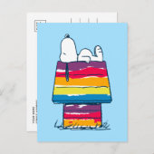 Snoopy | Rainbow Dog House Postkarte (Vorne/Hinten)