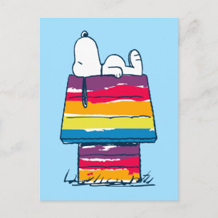 Snoopy   Rainbow Dog House Postkarte