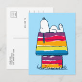 Snoopy | Rainbow Dog House Postkarte (Vorne/Hinten)