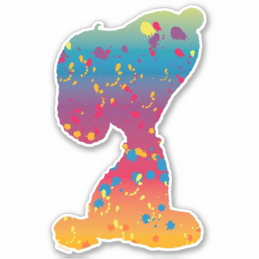 Snoopy Rainbow Graffiti Silhouette Aufkleber (Vorderseite)