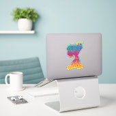 Snoopy Rainbow Graffiti Silhouette Aufkleber (Laptop auf Schreibtisch)