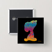 Snoopy Rainbow Graffiti Silhouette Button (Vorne & Hinten)