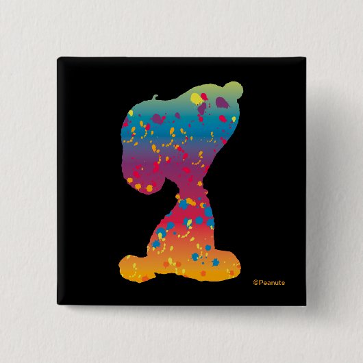 Snoopy Rainbow Graffiti Silhouette Button (Vorderseite)