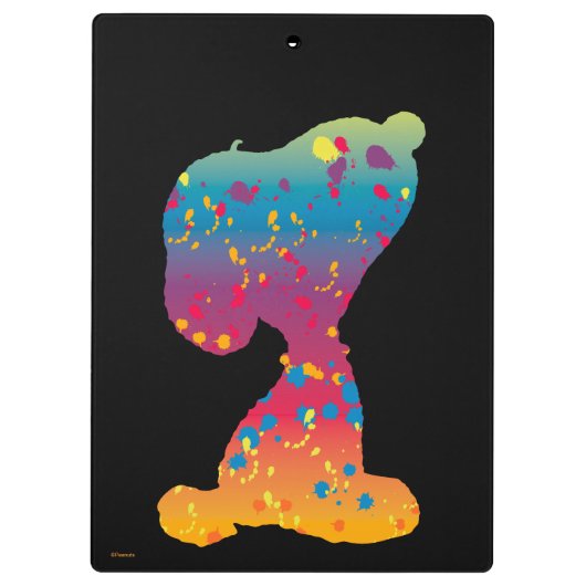 Snoopy Rainbow Graffiti Silhouette Klemmbrett (Rückseite)
