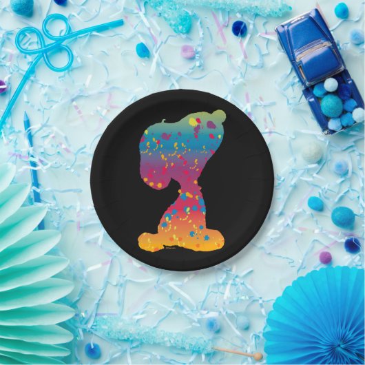 Snoopy Rainbow Graffiti Silhouette Pappteller (Party)