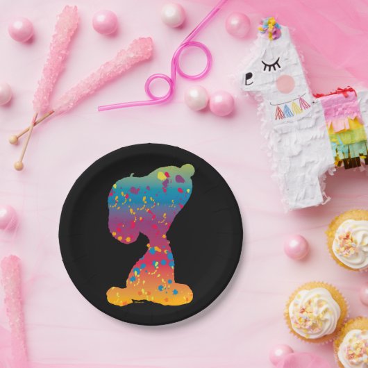 Snoopy Rainbow Graffiti Silhouette Pappteller (Party)