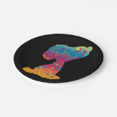 Snoopy Rainbow Graffiti Silhouette Pappteller (Schrägansicht)