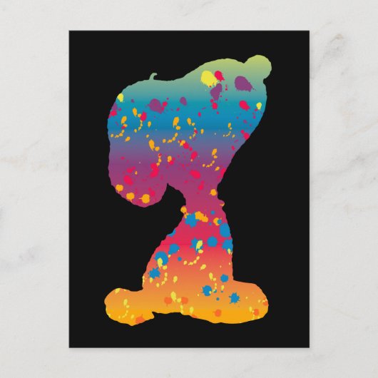Snoopy Rainbow Graffiti Silhouette Postkarte (Vorderseite)