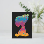 Snoopy Rainbow Graffiti Silhouette Postkarte (Stehend Vorderseite)