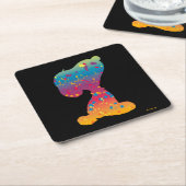 Snoopy Rainbow Graffiti Silhouette Rechteckiger Pappuntersetzer (angewinkelt)