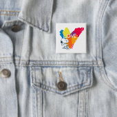 Snoopy | Rainbow Liebe Herz Button (Beispiel)